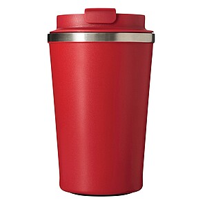 Vakuovo izolovaný cestovný termohrnček 350 ml, červená