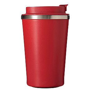 Vakuovo izolovaný cestovný termohrnček 350 ml, červená