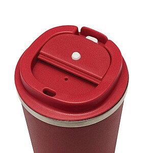 Vakuovo izolovaný cestovný termohrnček 350 ml, červená