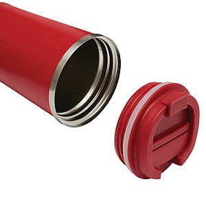 Vakuovo izolovaný cestovný termohrnček 350 ml, červená