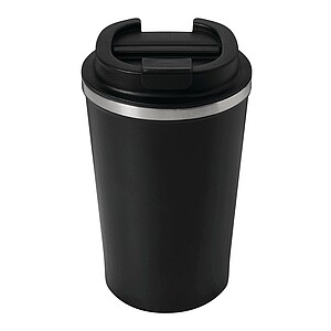 Vakuovo izolovaný cestovný termohrnček 350 ml, čierna