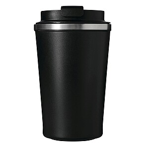 Vakuovo izolovaný cestovný termohrnček 350 ml, čierna