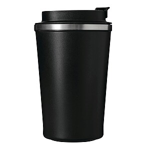 Vakuovo izolovaný cestovný termohrnček 350 ml, čierna