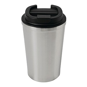 Vakuovo izolovaný cestovný termohrnček 350 ml, strieborná