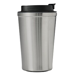 Vakuovo izolovaný cestovný termohrnček 350 ml, strieborná