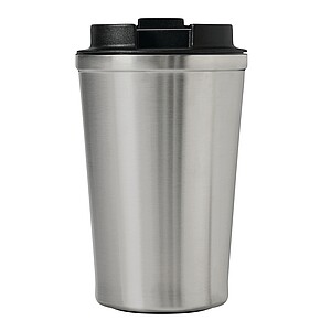 Vakuovo izolovaný cestovný termohrnček 350 ml, strieborná