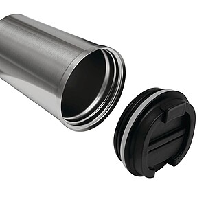 Vakuovo izolovaný cestovný termohrnček 350 ml, strieborná