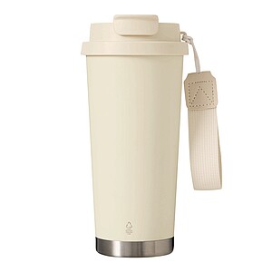 Vakuovo izolovaný cestovný termohrnček 500 ml, béžová