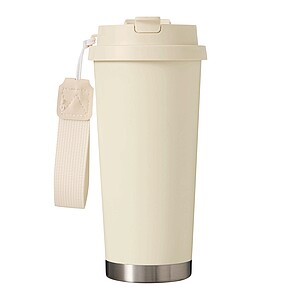 Vakuovo izolovaný cestovný termohrnček 500 ml, béžová