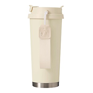 Vakuovo izolovaný cestovný termohrnček 500 ml, béžová