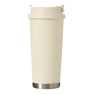 Vakuovo izolovaný cestovný termohrnček 500 ml, béžová