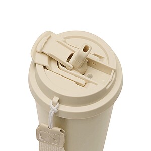 Vakuovo izolovaný cestovný termohrnček 500 ml, béžová