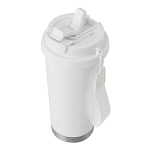 Vakuovo izolovaný cestovný termohrnček 500 ml, biela