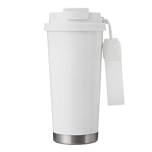 Vakuovo izolovaný cestovný termohrnček 500 ml, biela
