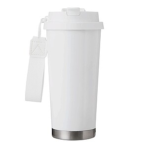 Vakuovo izolovaný cestovný termohrnček 500 ml, biela
