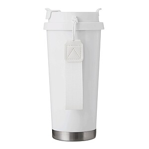 Vakuovo izolovaný cestovný termohrnček 500 ml, biela