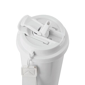 Vakuovo izolovaný cestovný termohrnček 500 ml, biela
