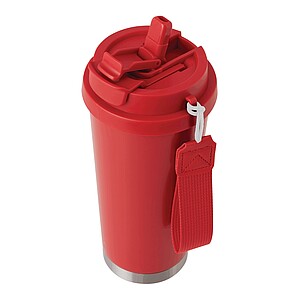 Vakuovo izolovaný cestovný termohrnček 500 ml, červená