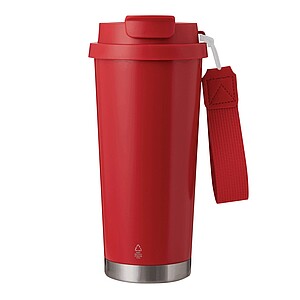 Vakuovo izolovaný cestovný termohrnček 500 ml, červená