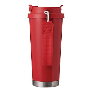Vakuovo izolovaný cestovný termohrnček 500 ml, červená