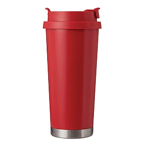 Vakuovo izolovaný cestovný termohrnček 500 ml, červená