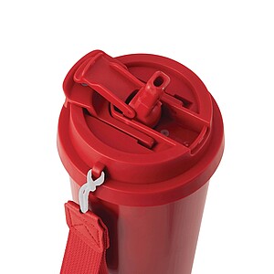 Vakuovo izolovaný cestovný termohrnček 500 ml, červená