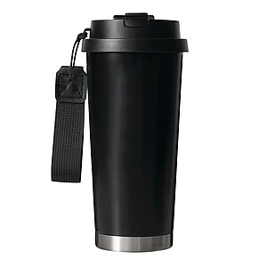 Vakuovo izolovaný cestovný termohrnček 500 ml, čierna