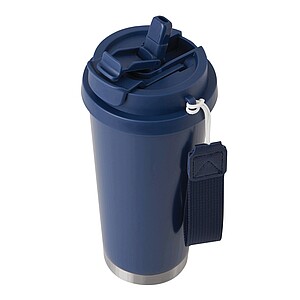 Vakuovo izolovaný cestovný termohrnček 500 ml, námornícka modrá