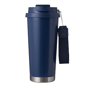 Vakuovo izolovaný cestovný termohrnček 500 ml, námornícka modrá