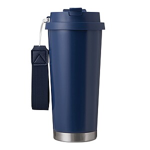 Vakuovo izolovaný cestovný termohrnček 500 ml, námornícka modrá