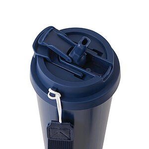 Vakuovo izolovaný cestovný termohrnček 500 ml, námornícka modrá