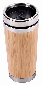 Vakuový cestovný termohrnček BAMBOO DRINK, hnedý