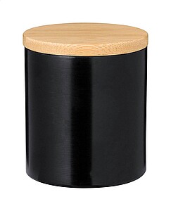 Vanilková vonná svíčka s bambusovým víčkem, černá