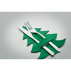 Vánoční kapsičky na příbory pro slavnostní prostírání, tmavě zelená