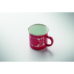 Vánoční smaltovaný hrnek 300ml, červená