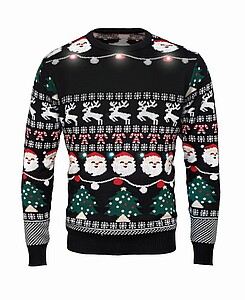 Vánoční svetr s LED, L/XL, černá