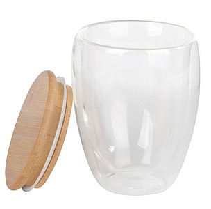 VARIETA Dvoustěnná sklenice s bambusovým víčkem, 350ml