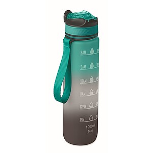 VAYANA Sportovní láhev na pití z recyklovaného plastu, 1000 ml, tyrkysová/černá
