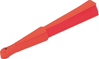 Vějíř z plastu a polyesteru, červená