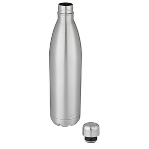 Velká nerezová termo láhev, 1l, stříbrná