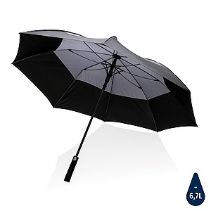 Veľký automatický dáždnik pre dvoch Impact AWARE™ RPET 190T, odolný proti vetru, priemer 120 cm, antracitový