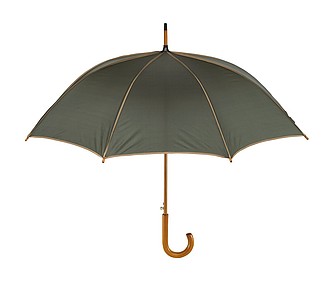VERMEER Automatický dáždnik, drevená rukoväť, zelenobéžový. Pr.103cm