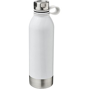 Větší sportovní láhev z nerezové oceli, objem 740 ml, bílá