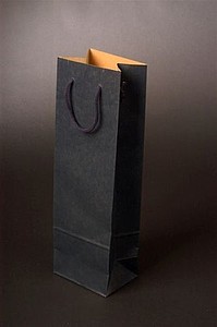 VINNIE Papierová taška na fľašu vína 12 x 40 x 9 cm, modrá
