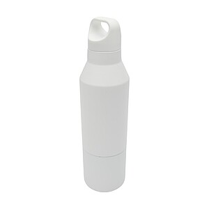 VIORA Dvoustěnná termoska s hrnkem z recyklované nerezové oceli, 600 ml, bílá