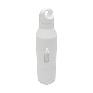 VIORA Dvoustěnná termoska s hrnkem z recyklované nerezové oceli, 600 ml, bílá