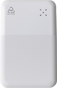 VIRDALA Powerbanka z recyklovaného ABS s kapacitou 10 000 mAh, biela