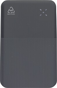 VIRDALA Powerbanka z recyklovaného ABS s kapacitou 10 000 mAh, černá