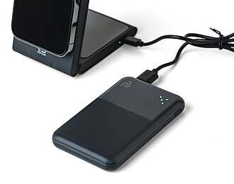 VIRDALA Powerbanka z recyklovaného ABS s kapacitou 10 000 mAh, černá