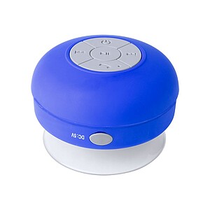 Voděodolný Bluetooth reproduktor s pogumovaným povrchem a velkou přísavkou, modrá